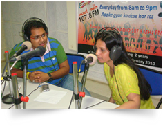 FM radio interview at University of Mumbai Its own Community Radio. 107.8 FM.(1)